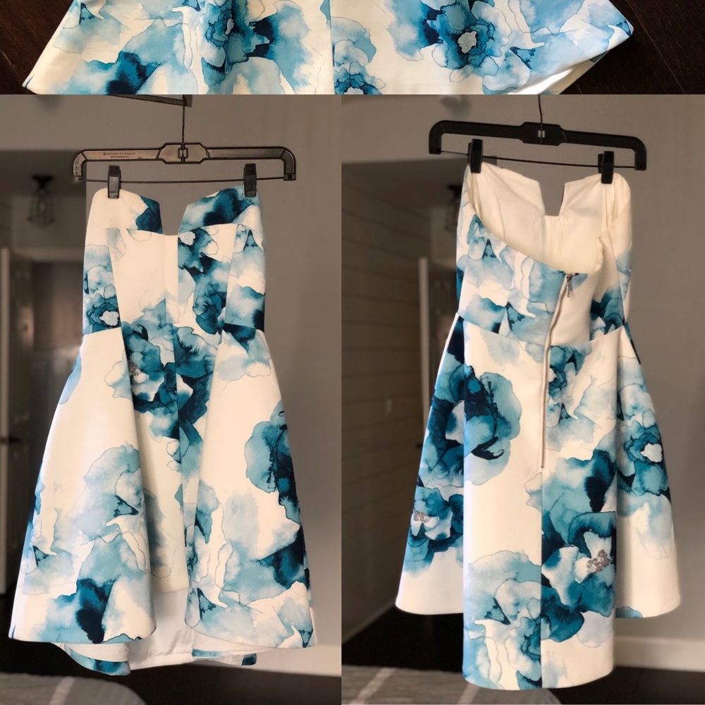 Keepsake fit and flare floral watercolor dress
